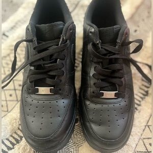 Black Nike Air Force Ones - men’s 8  women’s 9.5